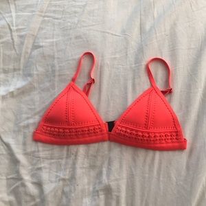 Bright Coral Triangl Bikini Top